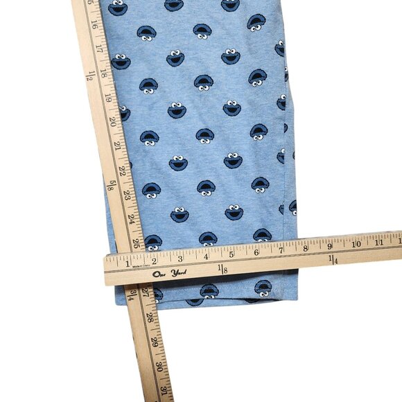 Sesame Street Womens Pajama Set Cookie Monster Print Soft Blue Short Sleeve‎ M - Picture 7 of 9